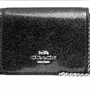 Coach NWT glitter mini wallet with chain